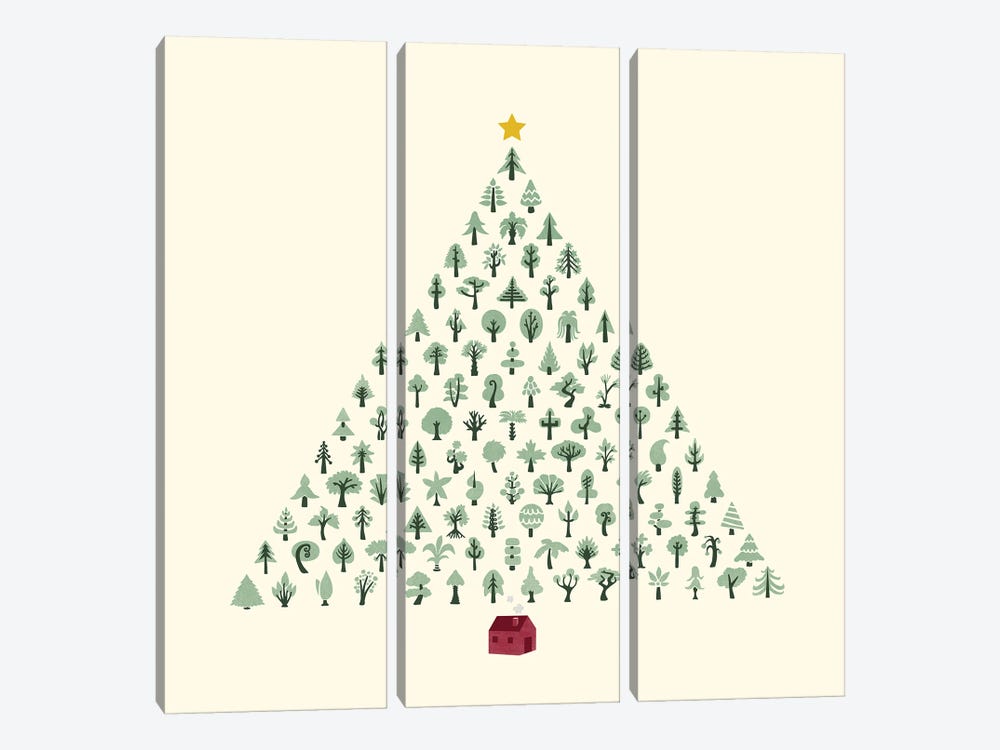 Christmas Treeangle by Michelle Li Bothe 3-piece Canvas Artwork