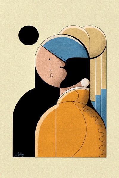 Girl With A Pearl by John Battalgazi art print