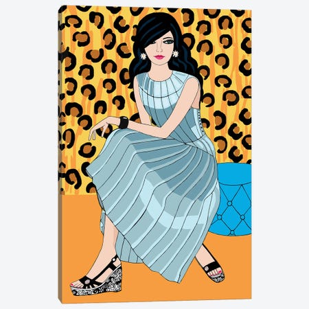 Woman In Bottega Veneta Dress Canvas Print #BTM18} by Jackie Besteman Canvas Art Print