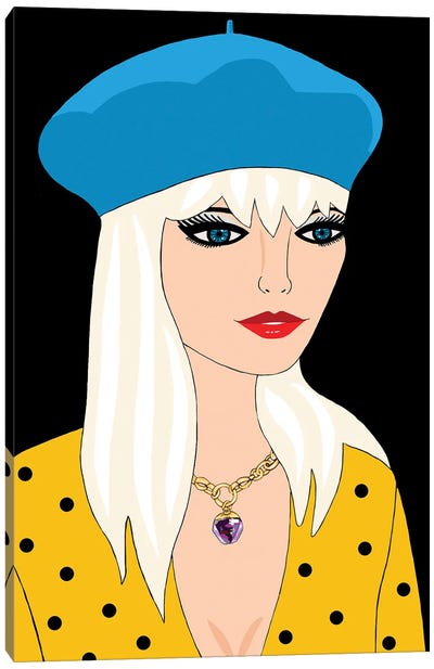 Blonde With Blue Beret Canvas Art Print