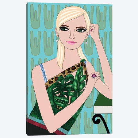 Blonde In Jungle Versace Top Canvas Print #BTM36} by Jackie Besteman Canvas Artwork