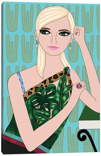 Blonde In Jungle Versace Top Canvas Art Print - Jackie Besteman