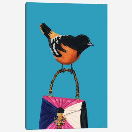 Baltimore Oriole Bird On Gucci Purse Canvas Print #BTM39} by Jackie Besteman Art Print