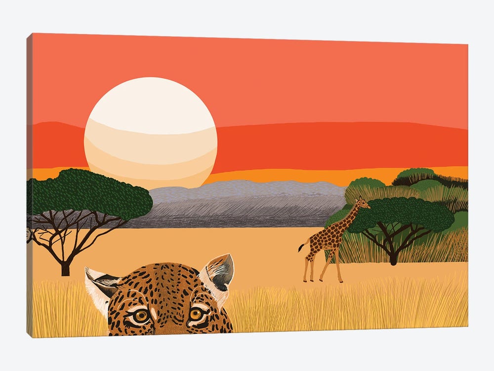 African Landscape by Jackie Besteman 1-piece Canvas Art Print
