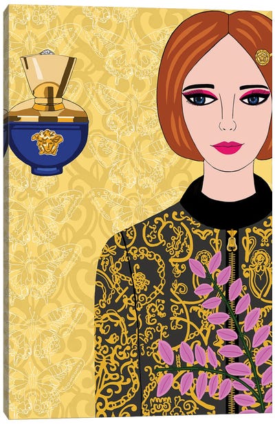 Versace Jacket And Perfume Canvas Art Print - Women's Coat & Jacket Art
