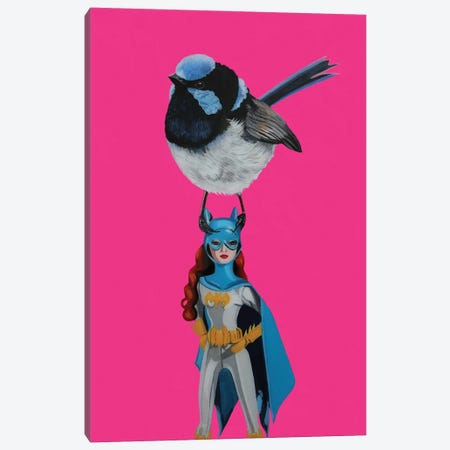 Fairy Wren On Batgirl Canvas Print #BTM52} by Jackie Besteman Canvas Print