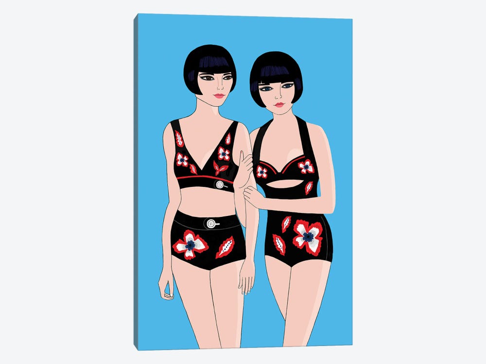 Twin Bathers by Jackie Besteman 1-piece Canvas Print