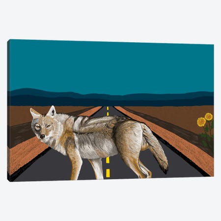 Coyote Canvas Print #BTM63} by Jackie Besteman Canvas Art