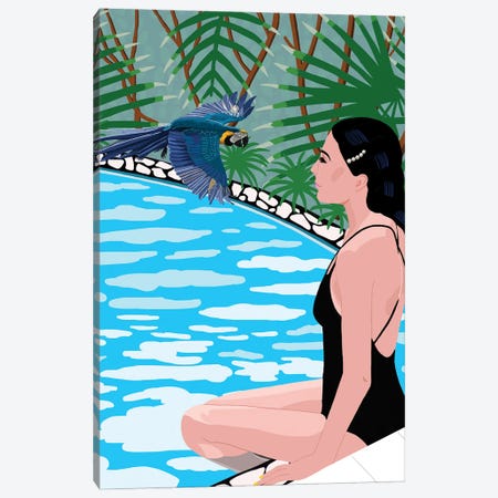 Parrot Moment Canvas Print #BTM65} by Jackie Besteman Art Print