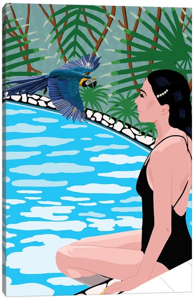 Parrot Moment Canvas Art Print - Jackie Besteman