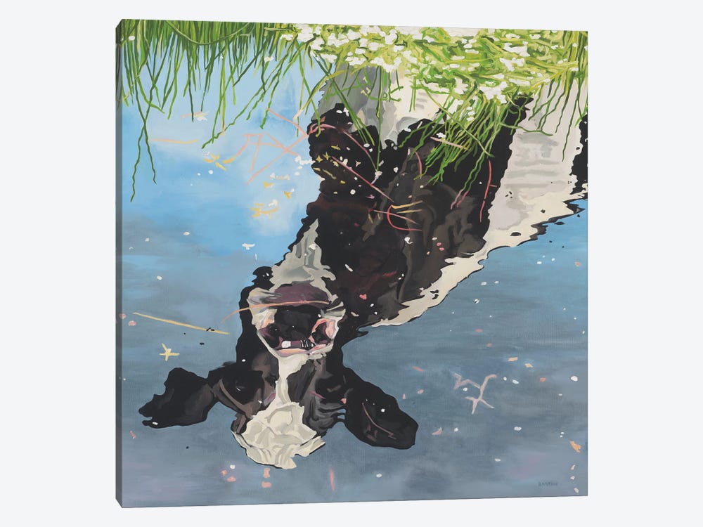 Cow Reflection by Clara Bastian 1-piece Canvas Wall Art