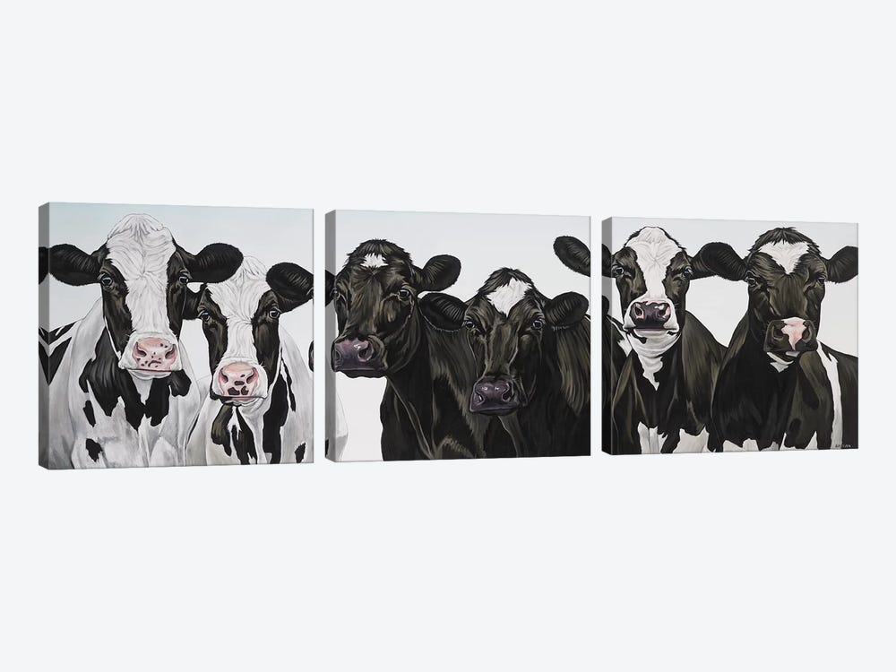 Herd Of Cows by Clara Bastian 3-piece Canvas Print
