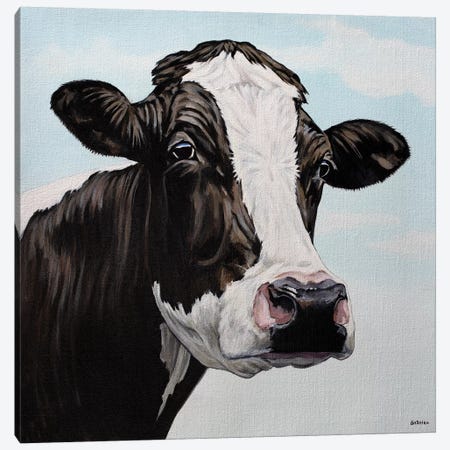 Moo Cow Canvas Print #BTN28} by Clara Bastian Art Print