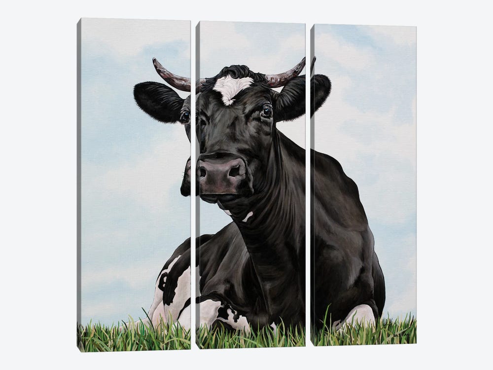 Pasture Cow by Clara Bastian 3-piece Art Print