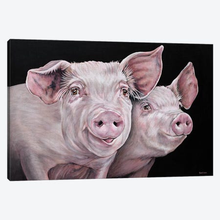Pirky And Porky Canvas Print #BTN33} by Clara Bastian Canvas Art
