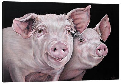 Pirky And Porky Canvas Art Print - Clara Bastian