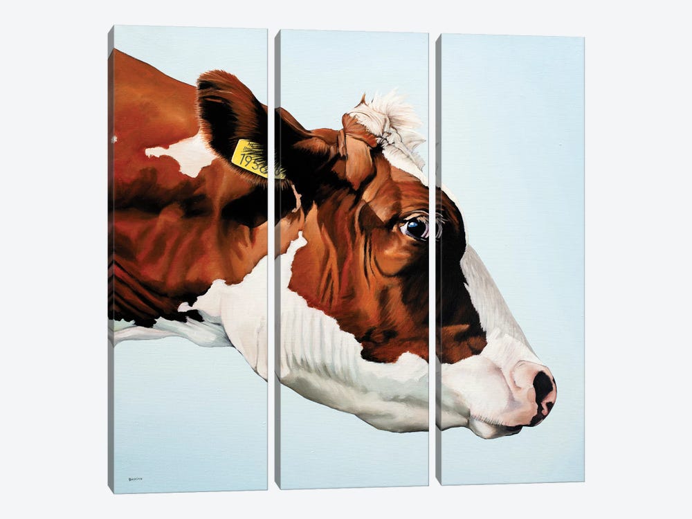 Profile Cow by Clara Bastian 3-piece Canvas Wall Art