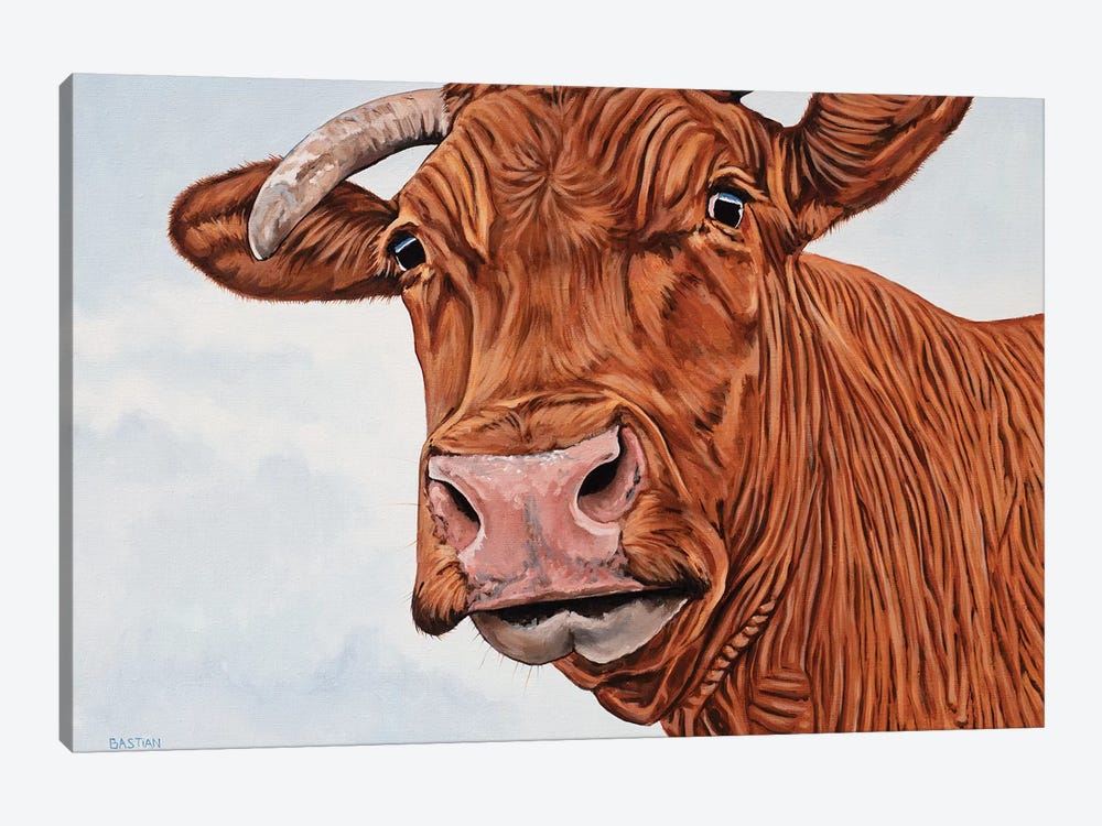 Red Cow by Clara Bastian 1-piece Canvas Art Print