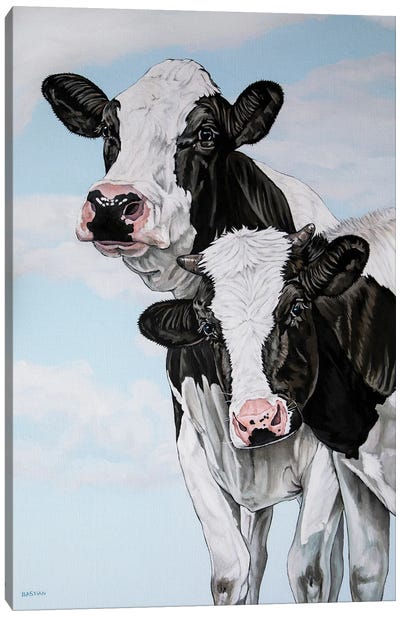 Cow Love Canvas Art Print - Clara Bastian