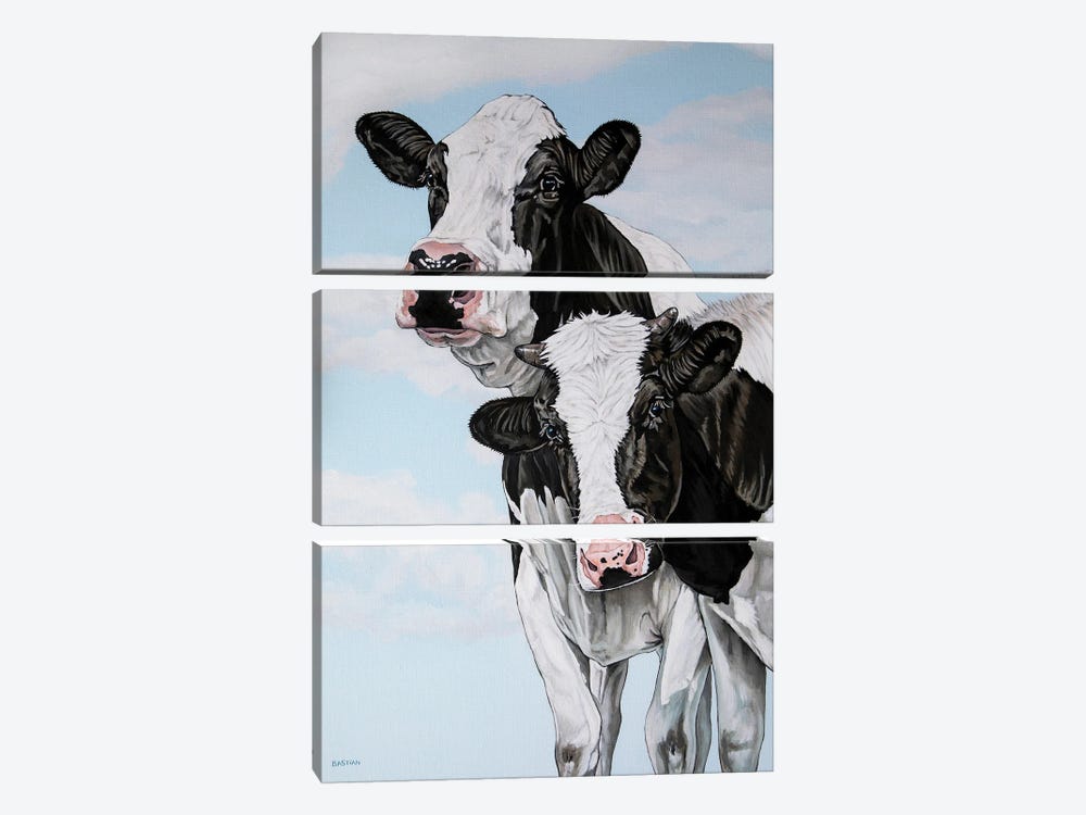 Cow Love by Clara Bastian 3-piece Canvas Artwork