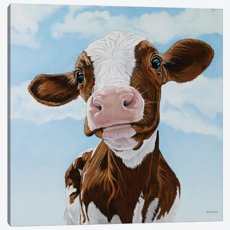 Newborn Calf Canvas Print #BTN71} by Clara Bastian Canvas Artwork