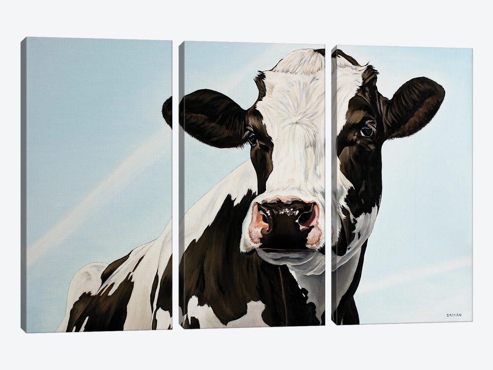 Pretty Cow by Clara Bastian 3-piece Canvas Wall Art