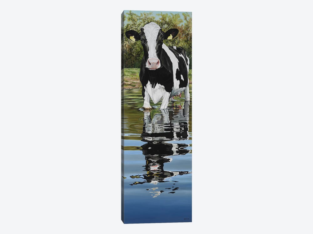 Cow In A Creek by Clara Bastian 1-piece Canvas Art