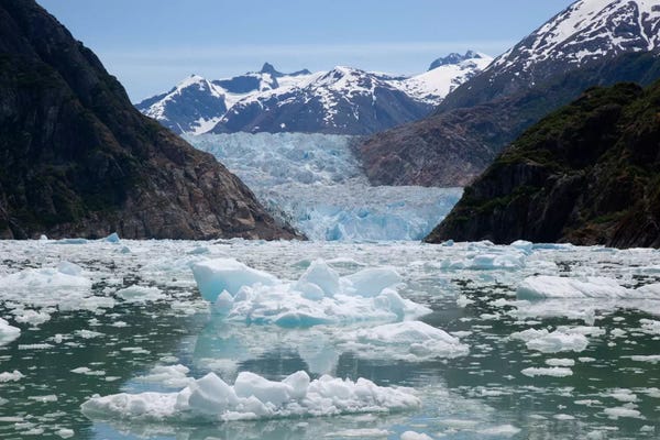 Snowy Mountains: South Sawyer Glacier And Bay Full Of Bergy Bits, Tracy Arm-Fords Terror Wilderness, Tongass National Forest, Alaska by Matthias Breiter