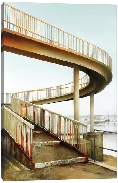 Pedestrian Footbridge Canvas Art Print - Liminal Spaces