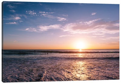 Sunset Surfers III Canvas Art Print - Surfing Art