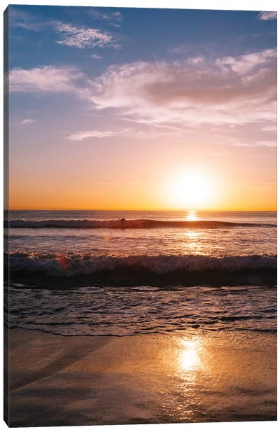 Sunset Surfers IV Canvas Art Print - Beach Sunrise & Sunset Art