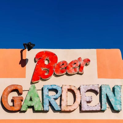 Marfa Beer Garden by Bethany Young metal wall art