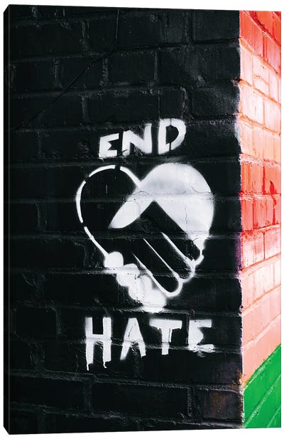 End Hate Canvas Art Print - Read the Signs