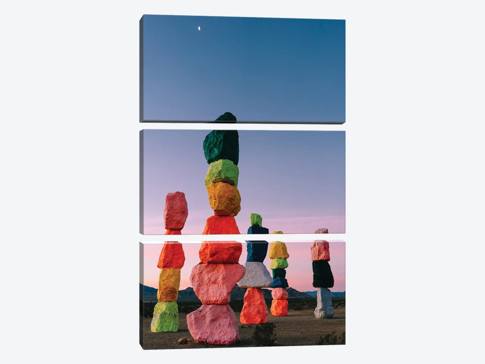 Seven Magic Mountains Moon IV by Bethany Young 3-piece Canvas Art Print