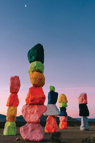 Mountain Sunrises & Sunsets: Seven Magic Mountains Moon IV by Bethany Young