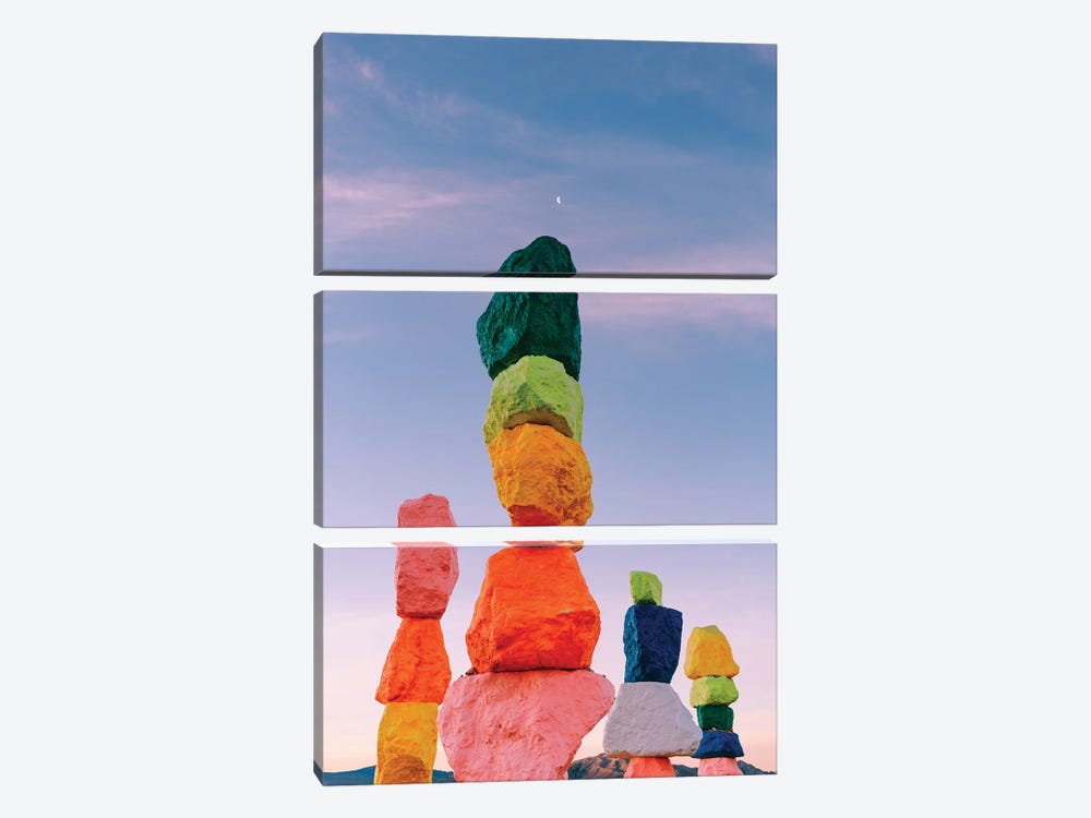 Seven Magic Mountains Moon by Bethany Young 3-piece Canvas Wall Art