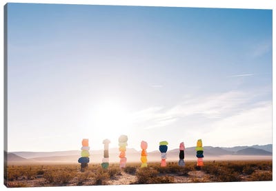 Seven Magic Mountains Sunrise V Canvas Art Print - Desert Landscape Photography