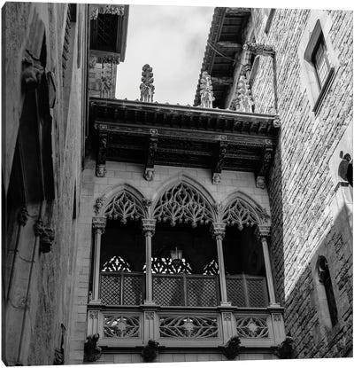 Barcelona Gothic Quarter II Canvas Art Print - Gray Art