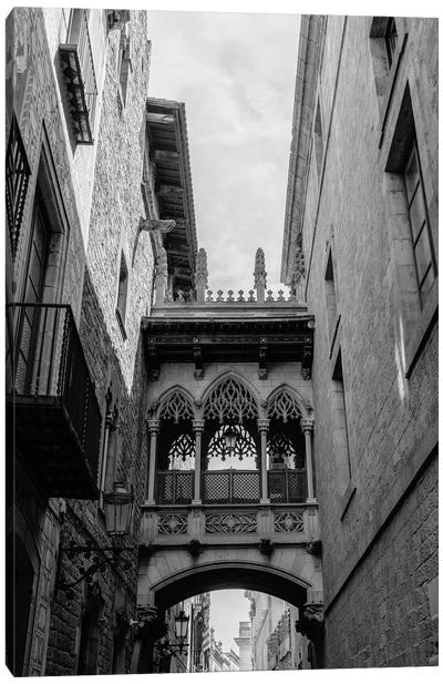 Barcelona Gothic Quarter Canvas Art Print - Catalonia Art