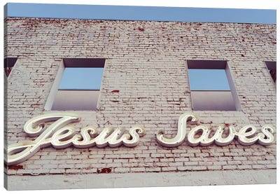 Jesus Saves Canvas Art Print - Oklahoma Art