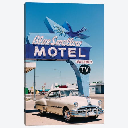 Blue Swallow Motel Canvas Print #BTY1441} by Bethany Young Art Print