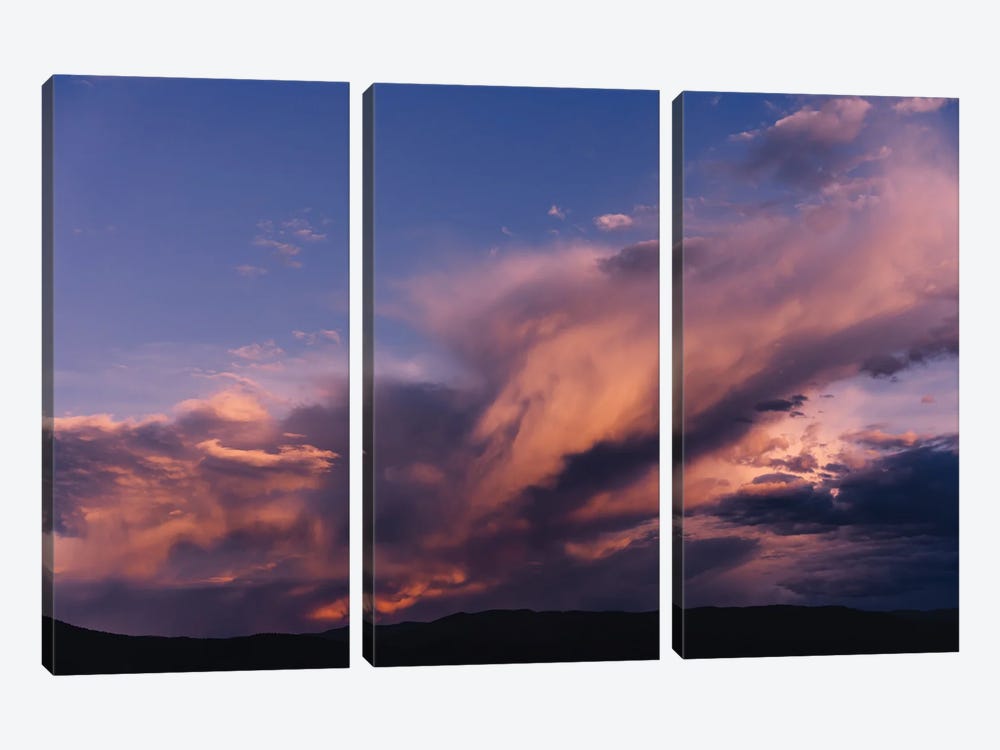 Taos Mountains Sunset by Bethany Young 3-piece Canvas Wall Art