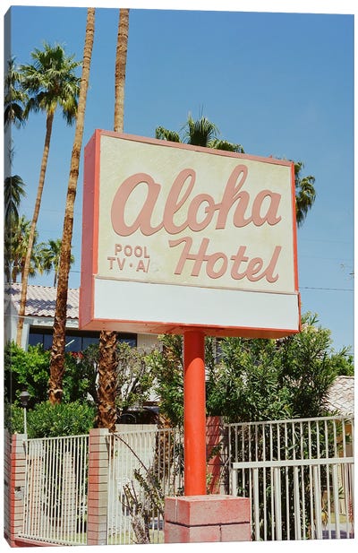 Aloha Hotel Canvas Art Print - Palm Springs Art