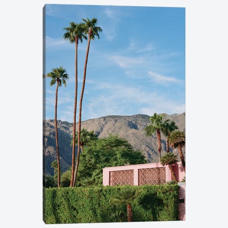 Palm Springs Pink House On Film Canvas Print #BTY1659} by Bethany Young Canvas Artwork