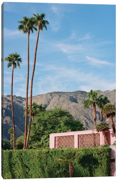 Palm Springs Pink House On Film Canvas Art Print - Jordy Blue