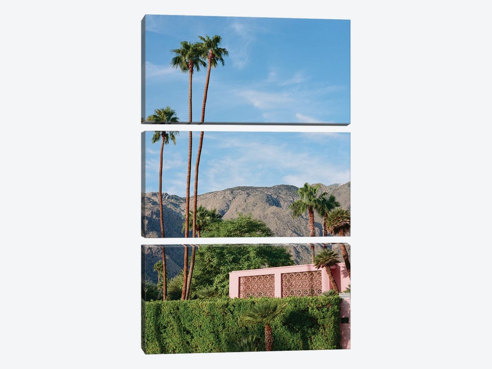 Palm Springs Pink House On Film by Bethany Young 3-piece Canvas Print