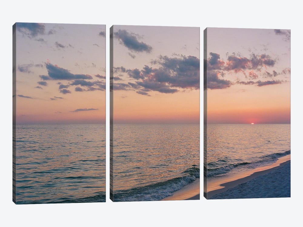 Florida Ocean Sunset III On Film by Bethany Young 3-piece Canvas Art Print