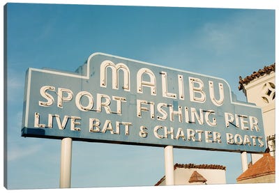 Malibu Pier III Canvas Art Print - Novelty City Scenes