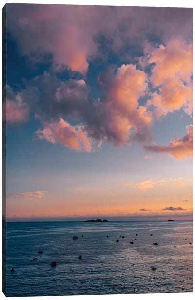 Amalfi Coast Sunset V Canvas Art Print - Island Art