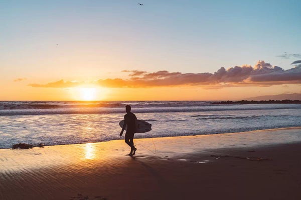 Cloudy Sunsets: Venice Beach Surfer II by Bethany Young